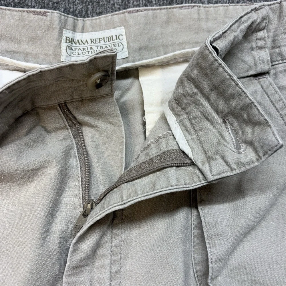 VTG 80s Banana Republic Safari Travel Convertible Cargo Pants Men's 34x32 Hiking